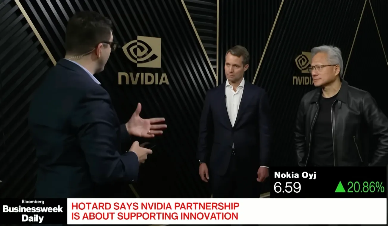 黃仁勳和 Nokia 執行長表示 ：基於國防安全和創新攜手打造 AI 太空網路平台